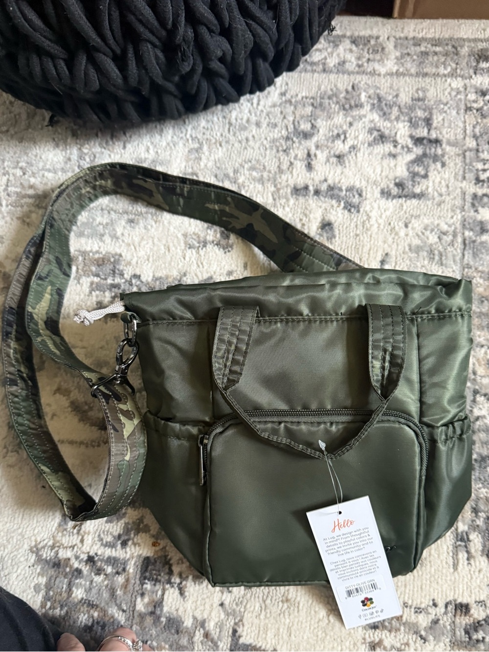 Lug ditty bag with crossbody strap